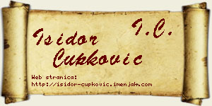 Isidor Čupković vizit kartica